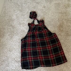 J.Crew plaid tank with back tie at neck